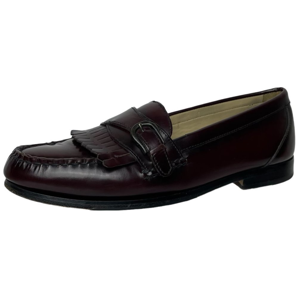 G.H. Bass & Co. Burgundy Kiltie Buckle Loafers